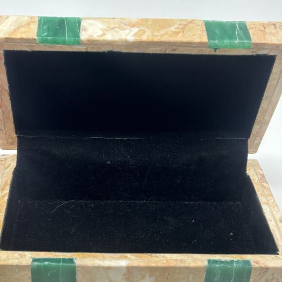 Renoir Designs Tessellated Stone Box Rectangular Marble Jewelry Trinket RARE - Picture 2 of 8